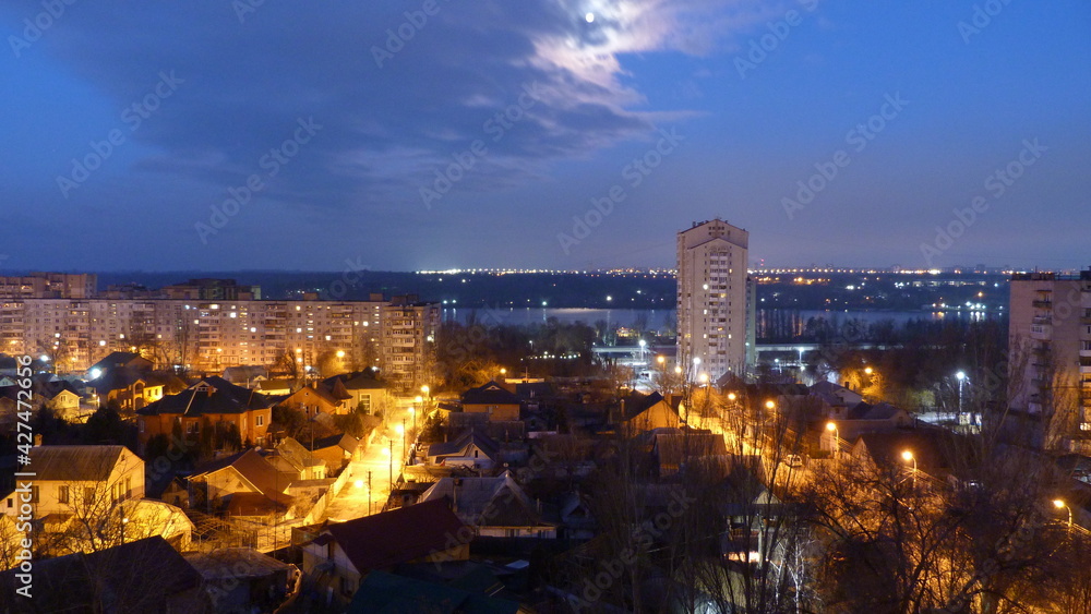 view of the city and river at early morning