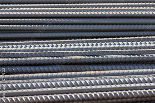 Reinforcements steel bars background and texture.