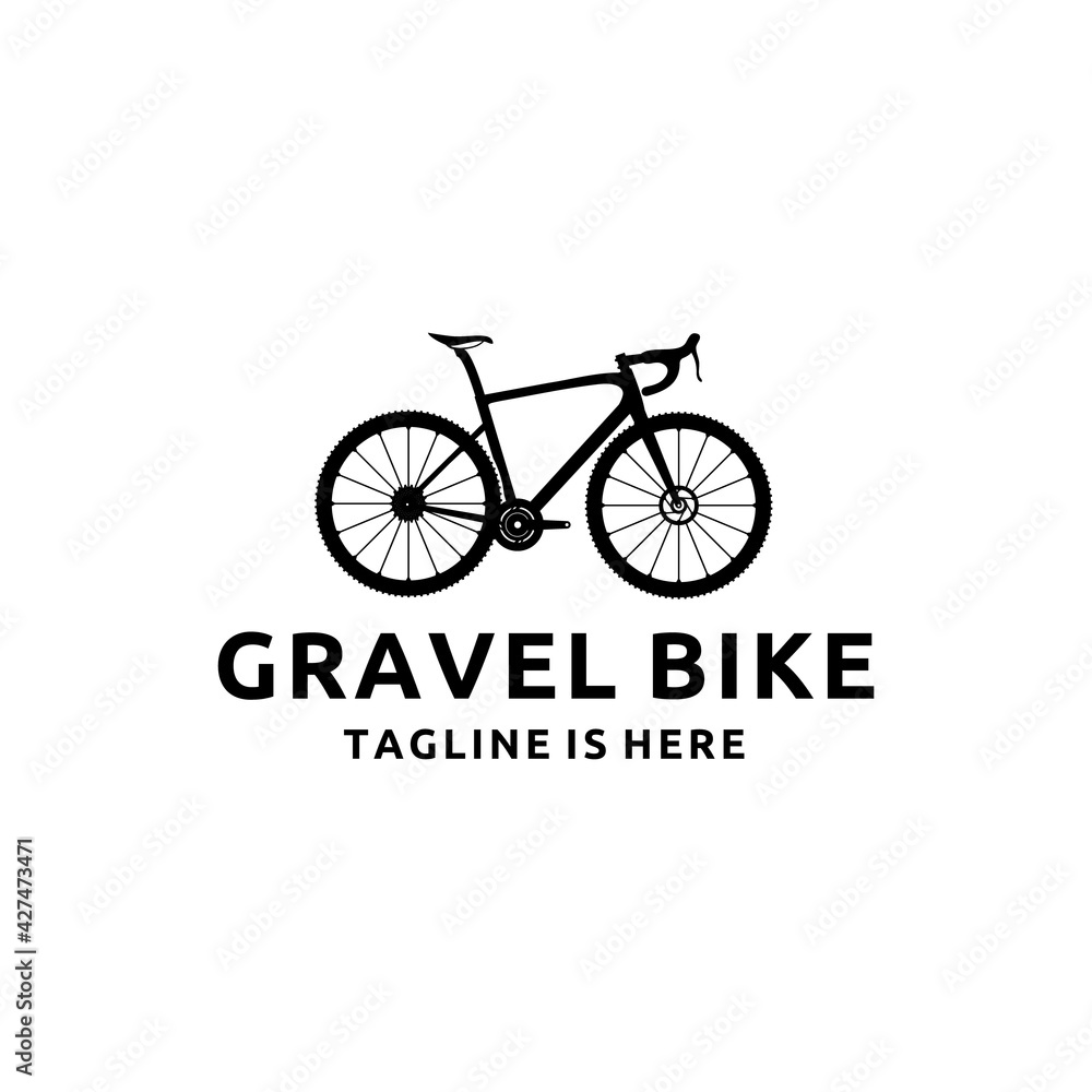 Gravel Bike Silhouette Bicycle Icon Logo Design Vector Gravel Bike Silhouette Bicycle Icon Logo Design Vector