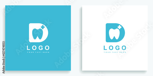 Dentist Teeth Letter D Logo. Modern logo icon symbol template vector design