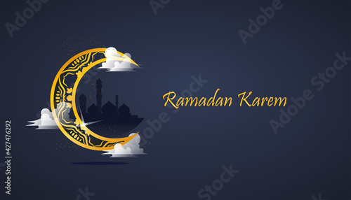 ramadan greeting card vector illustration AD310