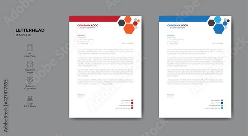 Abstract corporate professional  letterhead  for  your design  project.