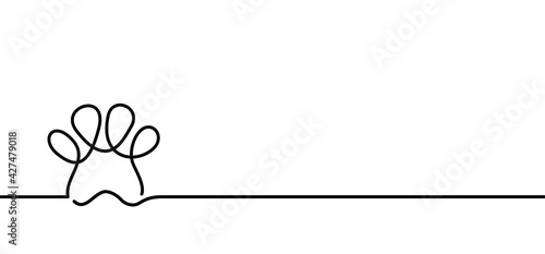 I love my cat or dog footprints Animals day Footsteps signs Funny vector kitty lovers icon Cat symbol Kitten footprints Pet paw steps Puppy print  Line draw paws Meow, woof, canine silhouette doodle