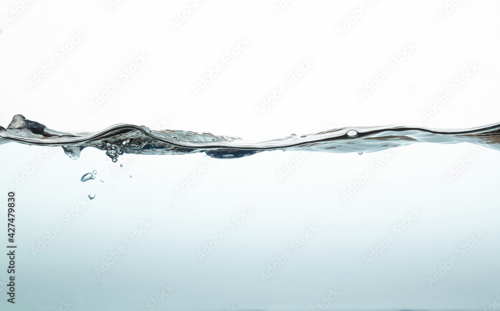 water wave with bubbles on white background. Water splash isolated on the white background. water wave with bubbles on white background. Water splash isolated on the white background.