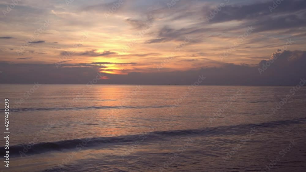 Slow motion of tides at the beach evening time Slow motion of tides at the beach evening time