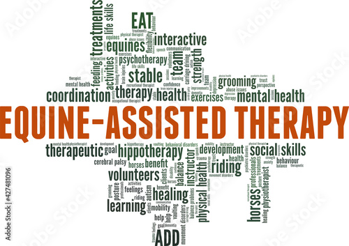 Equine-Assisted Therapy vector illustration word cloud isolated on a white background.