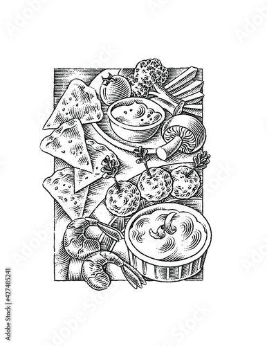 assorted party snacks