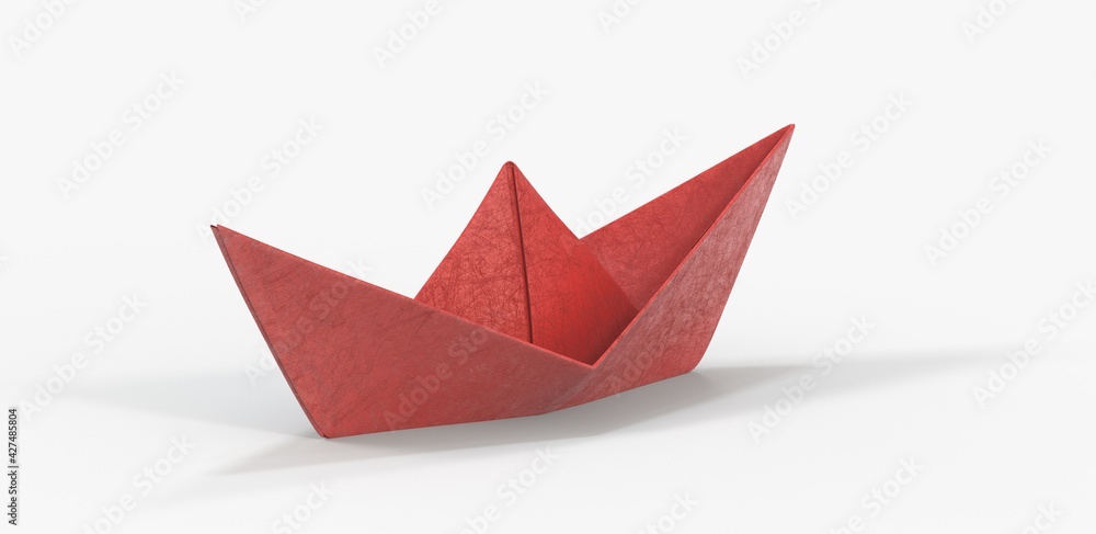 direction paper boat ship business concept 3d direction paper boat ship business concept 3d