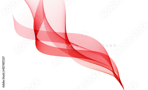 Vector abstract colorful flowing wave lines isolated on white background. Design element for technology, science or modern concept.