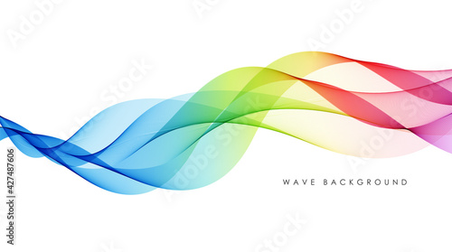 Vector abstract colorful flowing wave lines isolated on white background. Design element for technology, science, music or modern concept.