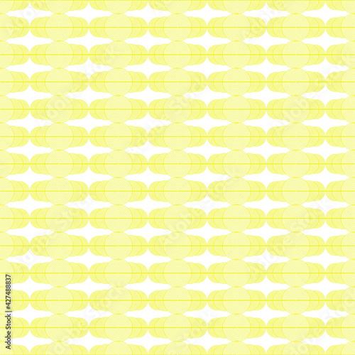 Abstract Seamless Pattern Yelllow Doodle Geometric Figures Background Vector
