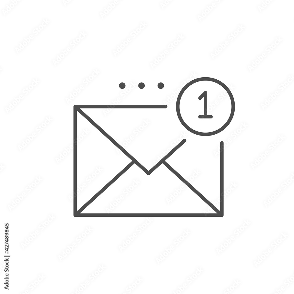 Inbox message line outline icon isolated on white Inbox message line outline icon isolated on white