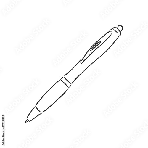 pen vector sketch on white background Freehand linear black color hand drawn picture logo sketchy in artsy scribble ancient style. Closeup view