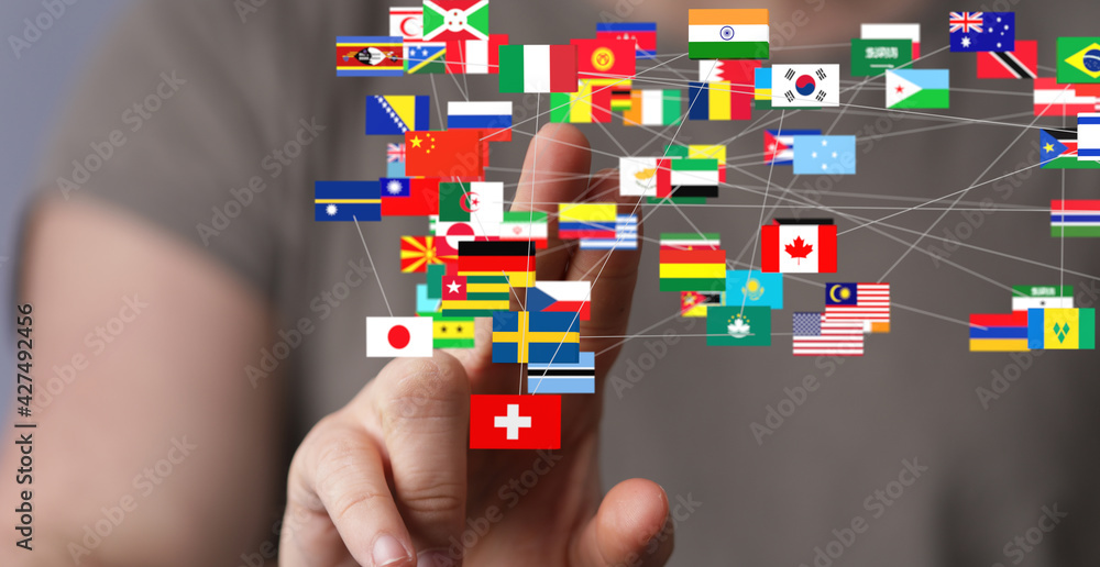 International Business World Flags Globe International Business World Flags Globe