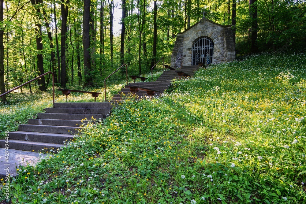 Svinec. Novy Jicin. Stairs to the chapel of the Virgin Mary. Czechia. Europe. Svinec. Novy Jicin. Stairs to the chapel of the Virgin Mary. Czechia. Europe.