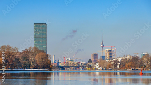 Berlin River Spree and skyline with TV-Tower