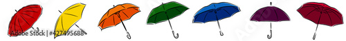 Umbrella Regenschirme Konturen Regenbogenfarben Vektor Grafik