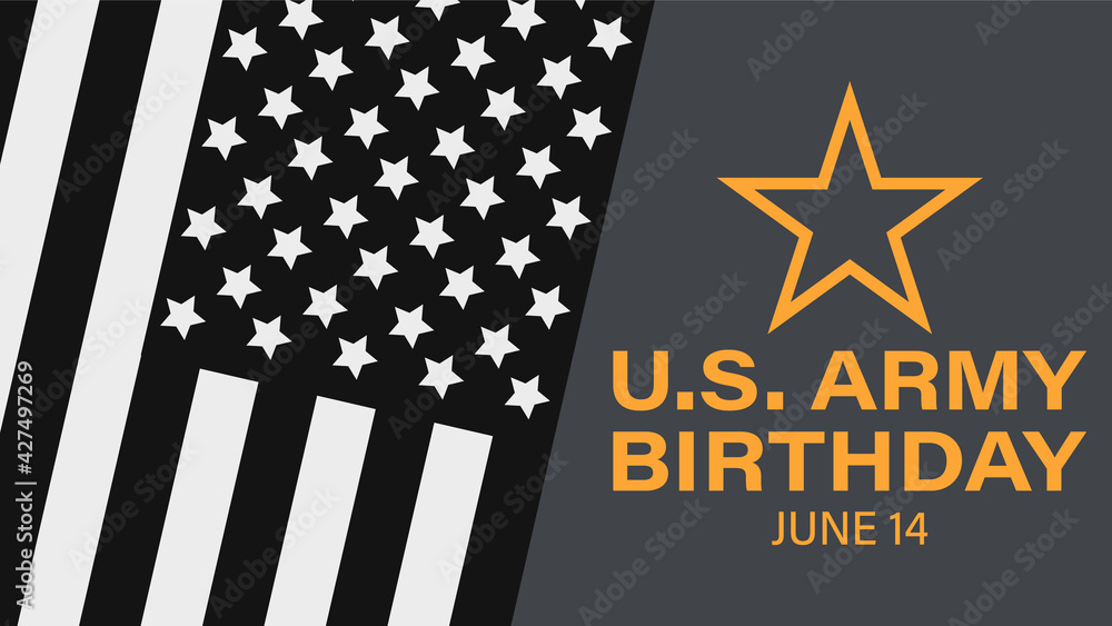 . Army Birthday June 14. Military background. Design with patriotic  stars. Poster, card, banner, background design. Stock Illustration | Adobe  Stock