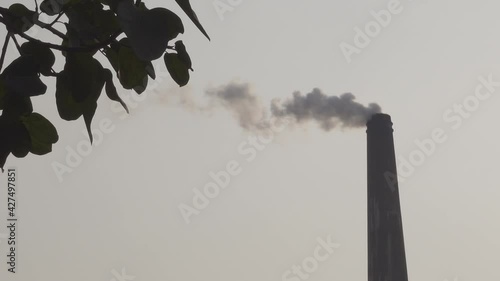 Air Pollution from Brick Kilns. Brick kilns are the leading cause of air pollution in Dhaka city and also Bangladesh.  photo