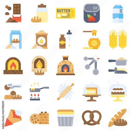 Bakery and baking related flat icon set 3 photo