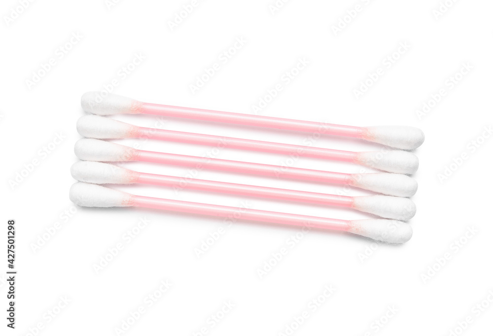 Cotton swabs on white background Cotton swabs on white background