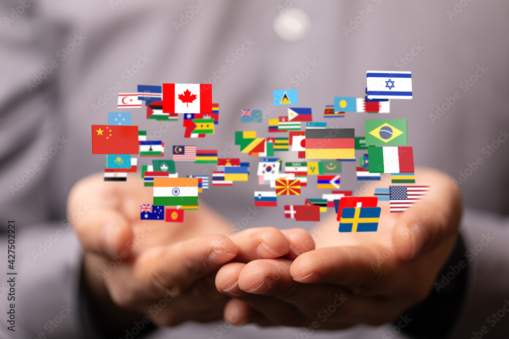 international counties flags - 3D realistic. international counties flags - 3D realistic.