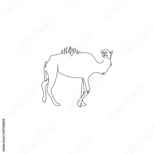 camel one line vector illustration