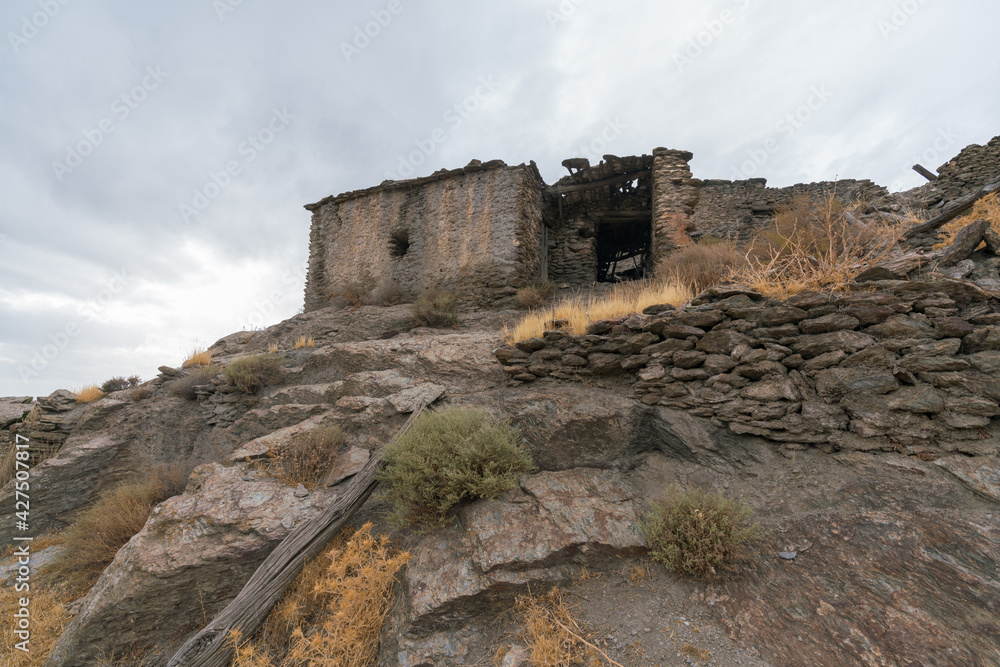 Ruined buildings in Sierra Nevada