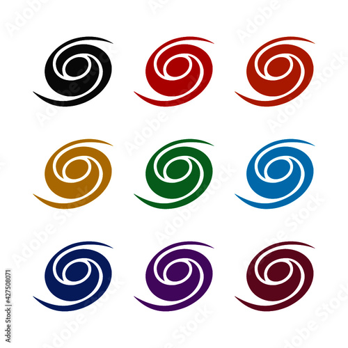 Hurricane icon isolated on white background color set