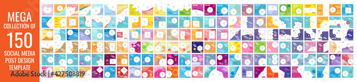 Mega collection of 150 social media post design template