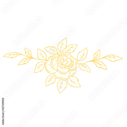 Vector Line Art Floral Flowers Tattoo Style for Valentines © squeebcreative