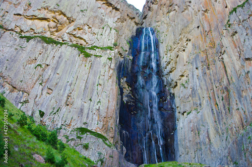 Beautiful waterfall Abai-Su in Chegem gorge
