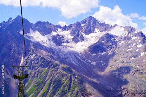 Cable car to Mount Elbrus in the Baksan Gorge
