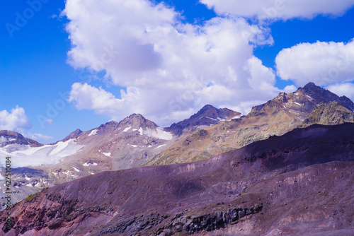 Panorama of the Baksan Valley from Mount Elbrus