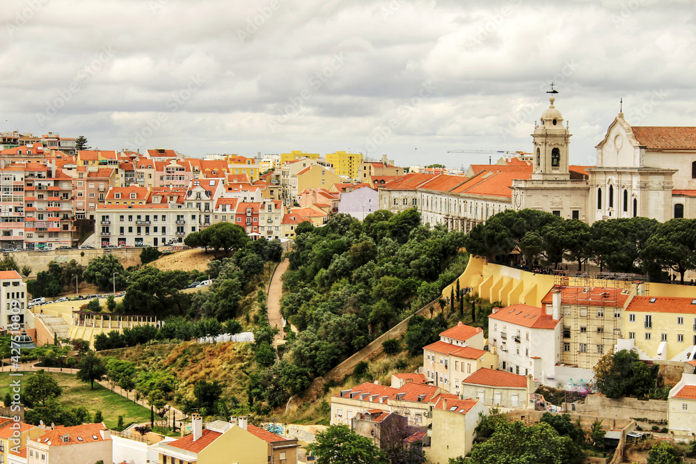 Panoramic of Lisbon city from Saint George Castle