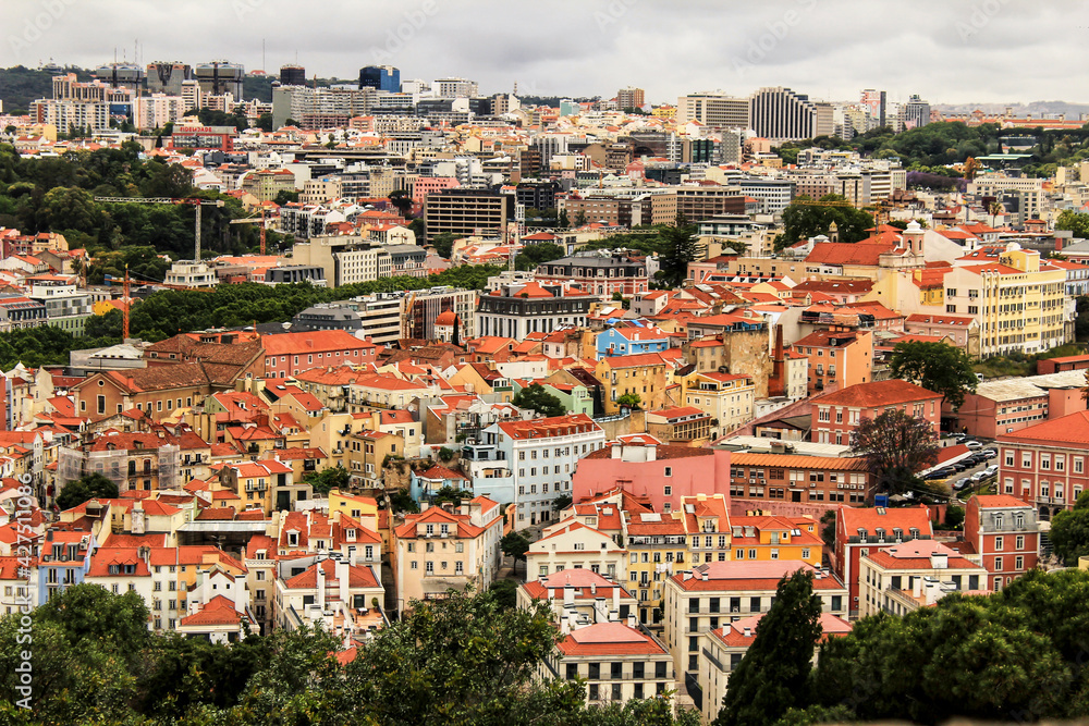Panoramic of Lisbon city from Saint George Castle