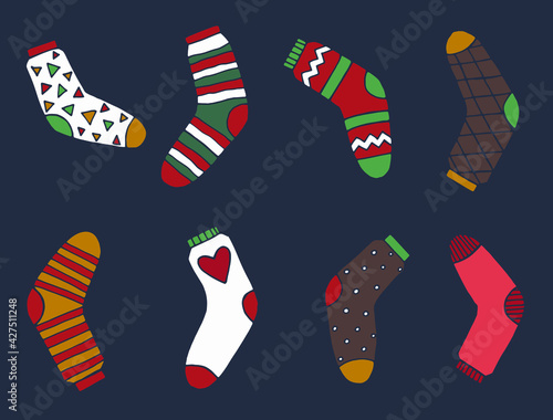 christmas ugly socks illustration