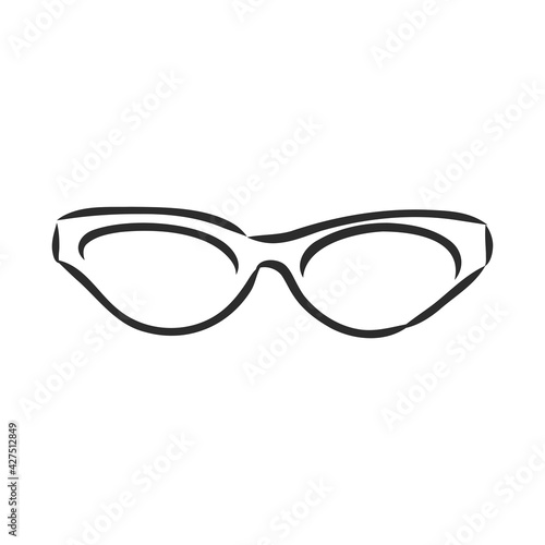 Glasses sunglasses vector hand drawn illustration black lines