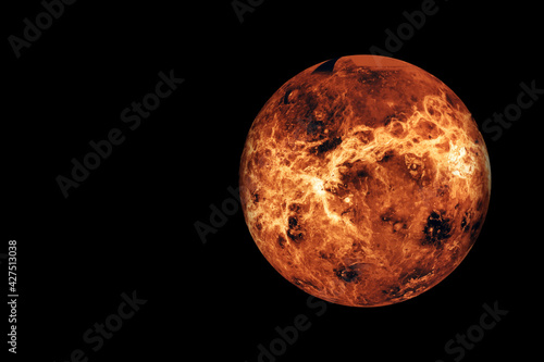 Planet Venus, on a dark background. Elements of this image were furnished by NASA.