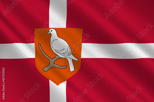 Fotografie, Obraz Flag of Morso in North Jutland Region of Denmark