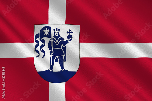 Flag of Odense is a municipality in Denmark photo