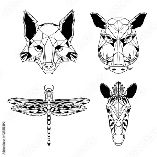 Pack animal polygonal  design photo