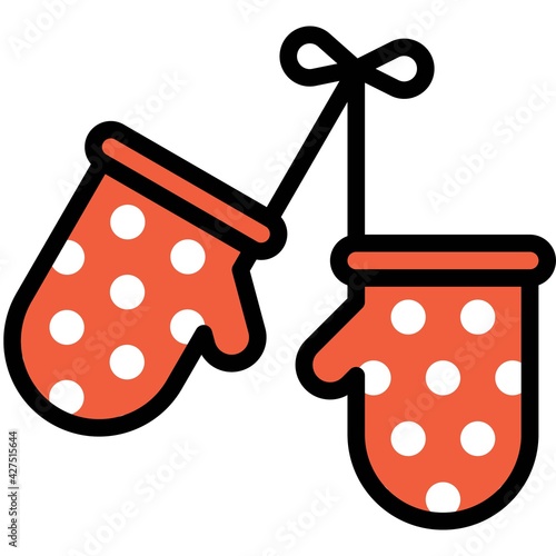 Oven glove icon, Bakery and baking related vector