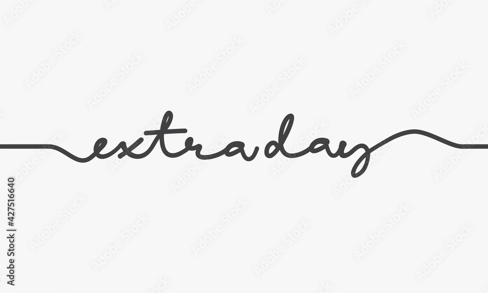 extra day word script design vector.