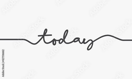 today handwritten word design vector.