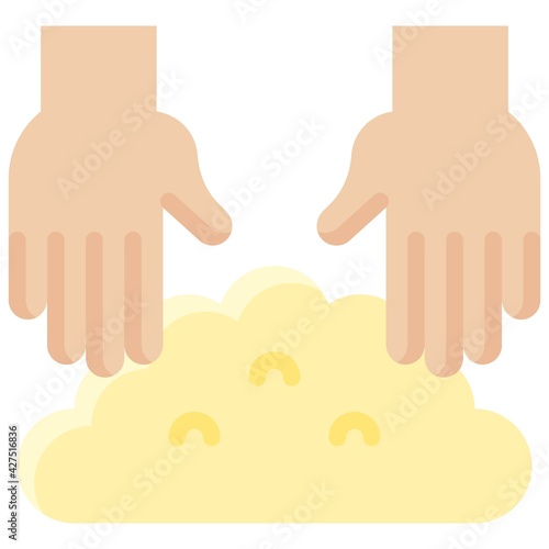 Kneading icon, Bakery and baking related vector