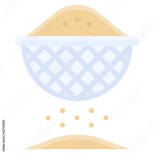 Sieving icon, Bakery and baking related vector