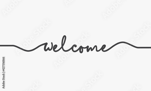 welcome handwritten word text. concept vector.