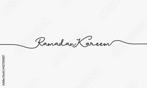 ramadan kareem text script on white background.