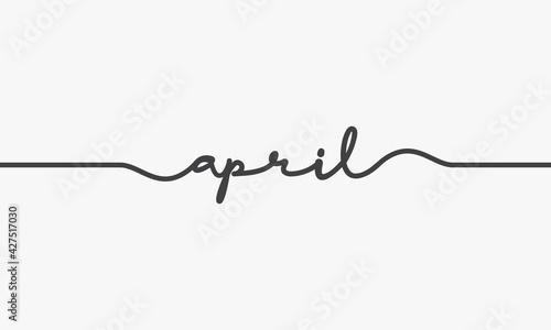 april handwritten word vector design on white background.